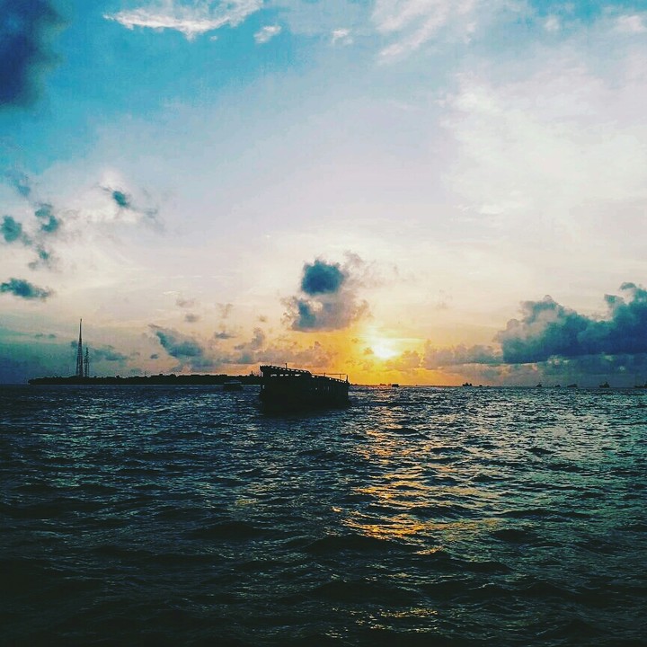 passing near a sunset