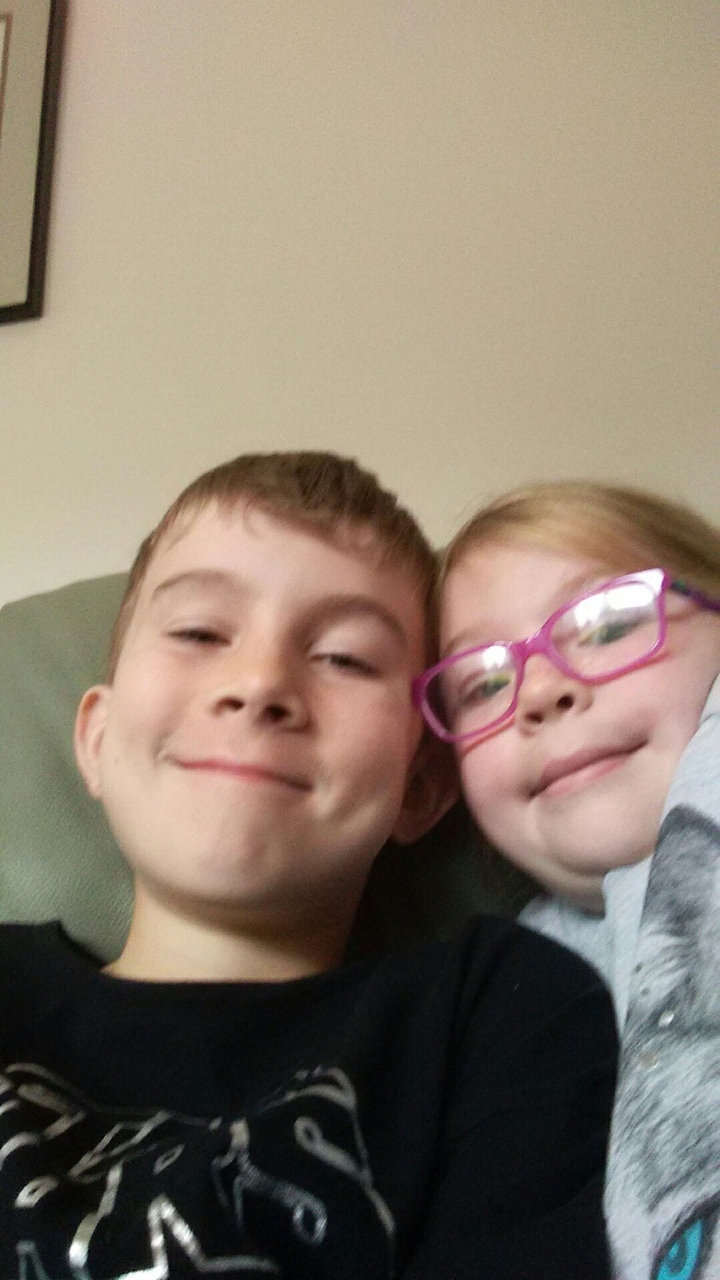 me and my sister at Nana and pa's house