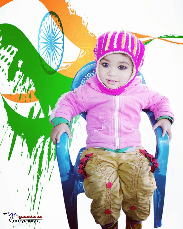 my cute niece .... happy republic day