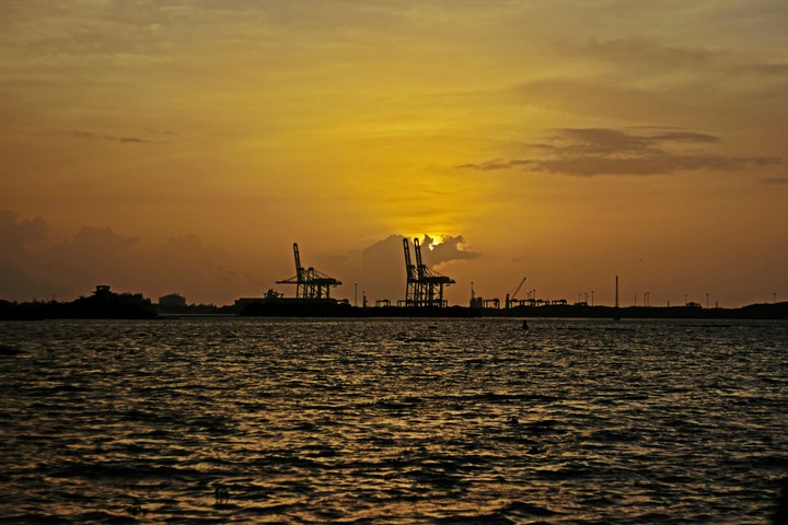 Sunset.