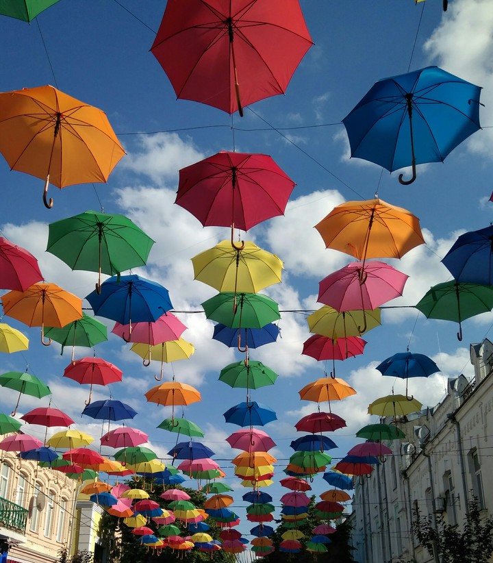 umbrellas and sky