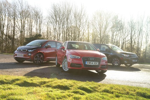 bmw and audi and mitsubishi