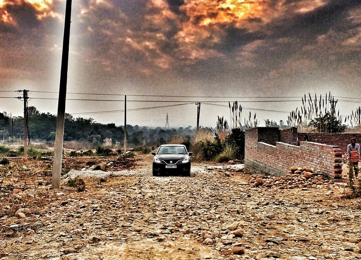 off road drive in village