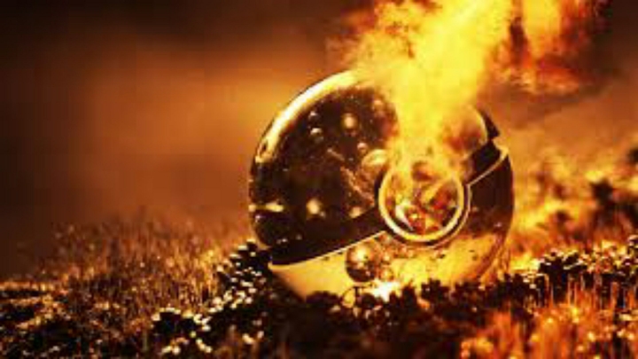 pokeball in fire