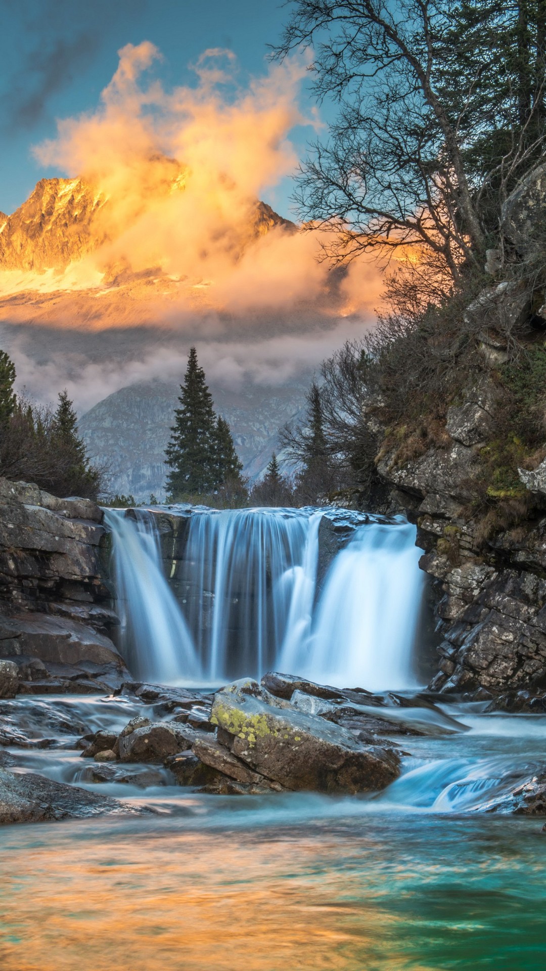 רקעים waterfall, Rock