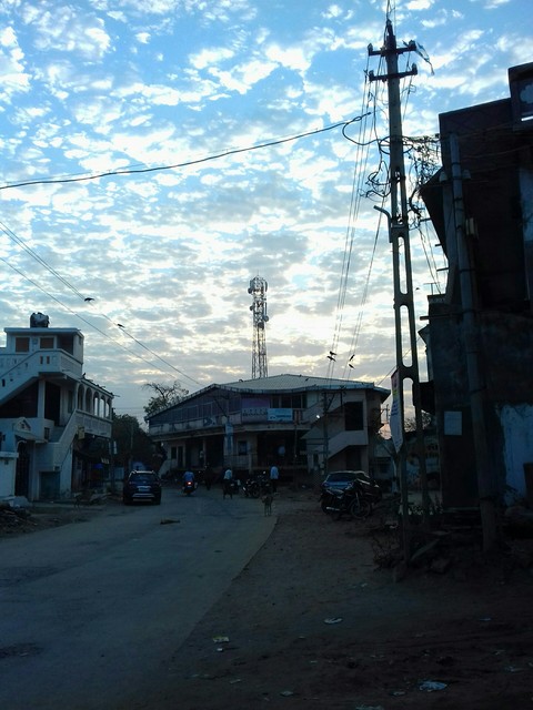 sunset moment in town