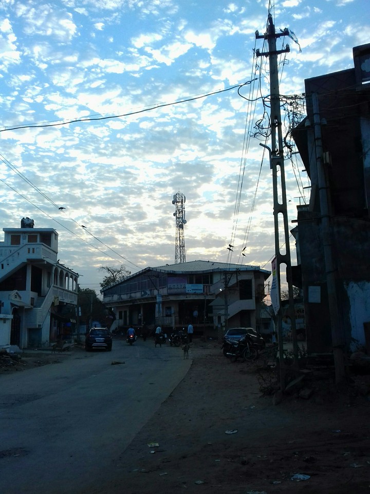 sunset moment in town
