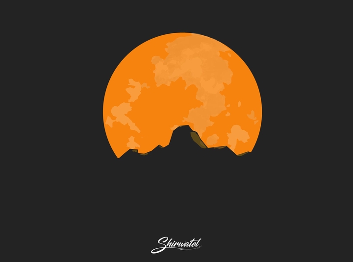 Full Moon | Minimal Flat Design
