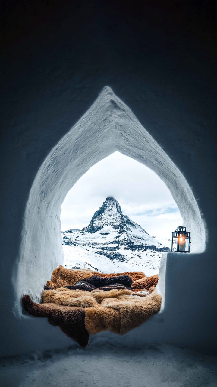 Ice mountain cave