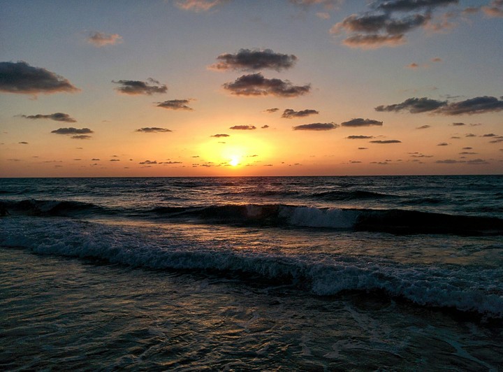 at the sea sunset