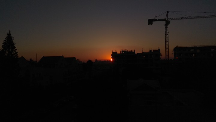 sunset in the city