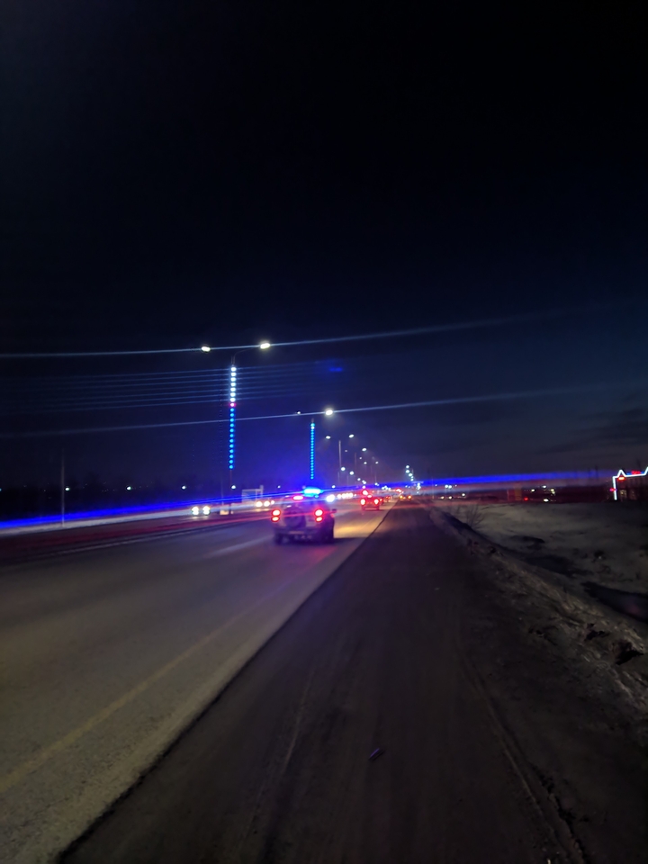 police car in the night