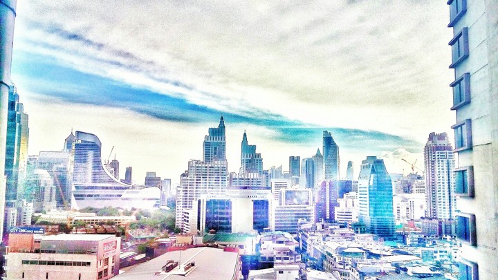 City scape in water color