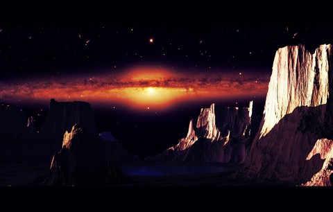 Galaxies Universe Planet Crater