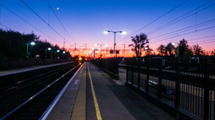 sunset view from train station