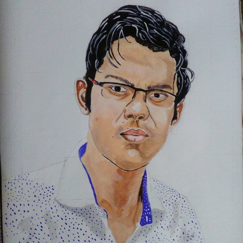 painting of an artist by their own hands