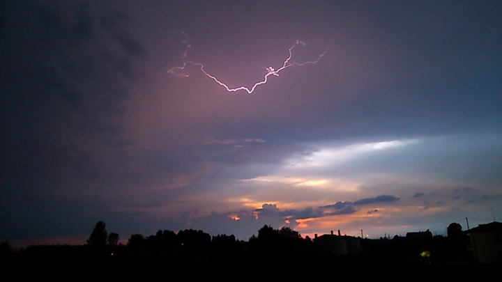 Storm in sunset
