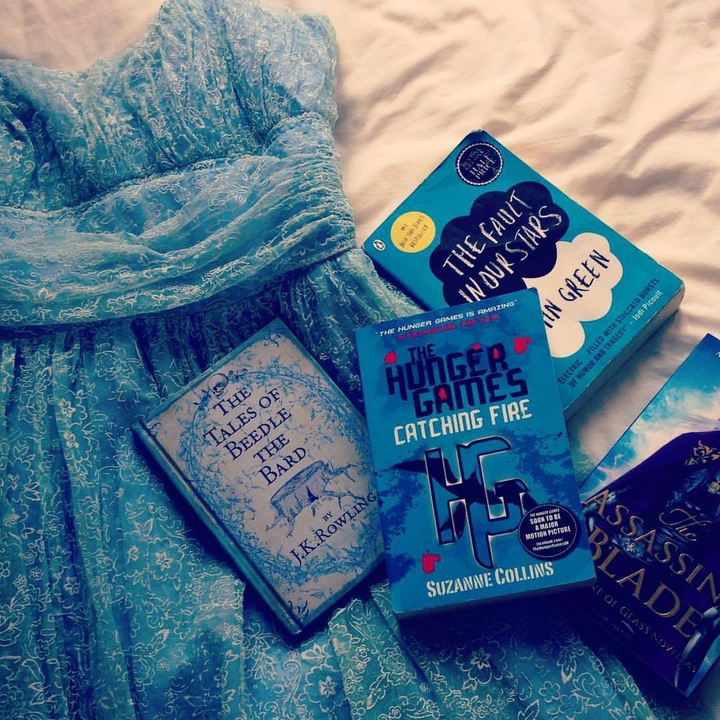 book and blue