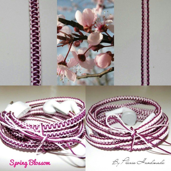 "Spring Blossom" wrapped earphones