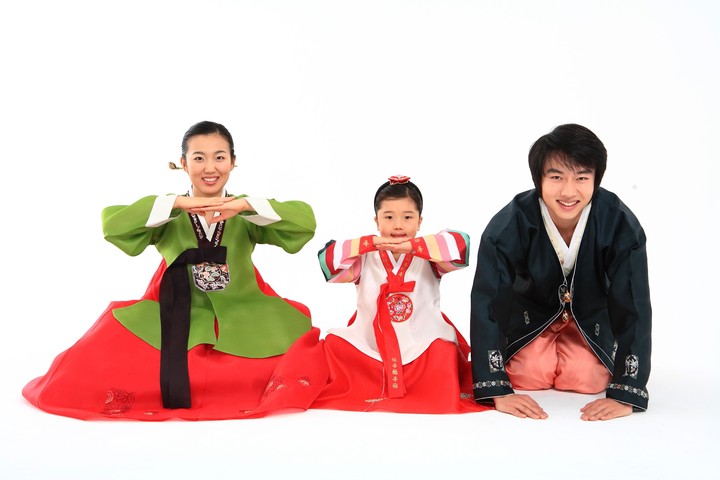 Family in Korean Dress