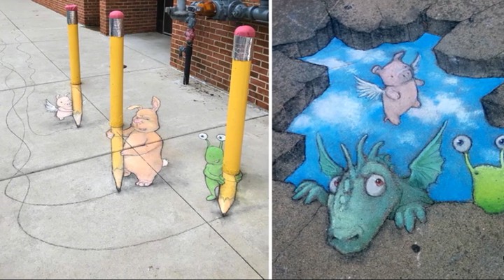 Street Art made of Chalk