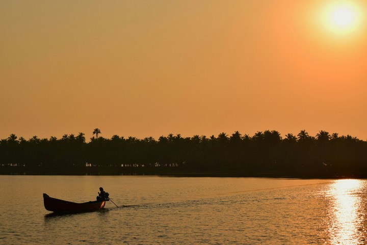 boat and sunset