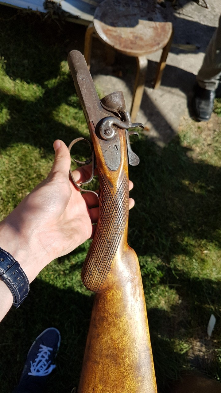 Old double barrel shotgun
