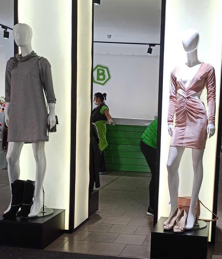 Dresses in shopping mall