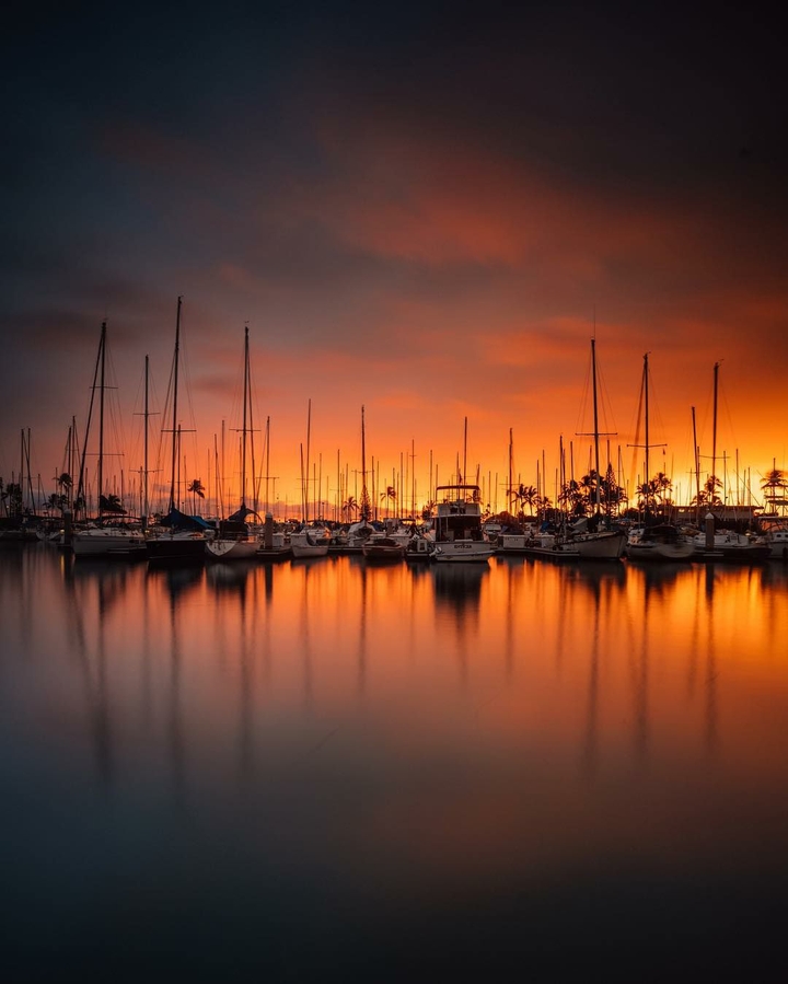 Bay at the sunset.