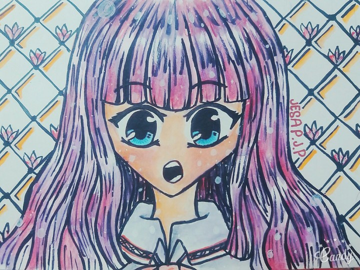a pink hair girl