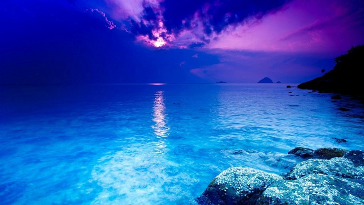 Blue and violet of sunset