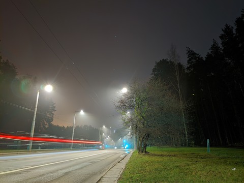 At cloudy night...