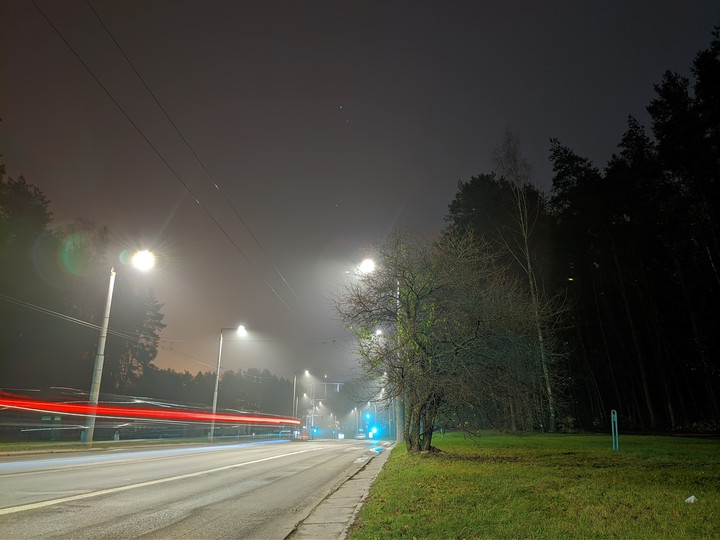 At cloudy night...
