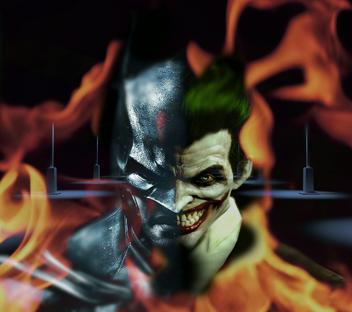 Super villain(Joker) vs Hero(Dark knight)