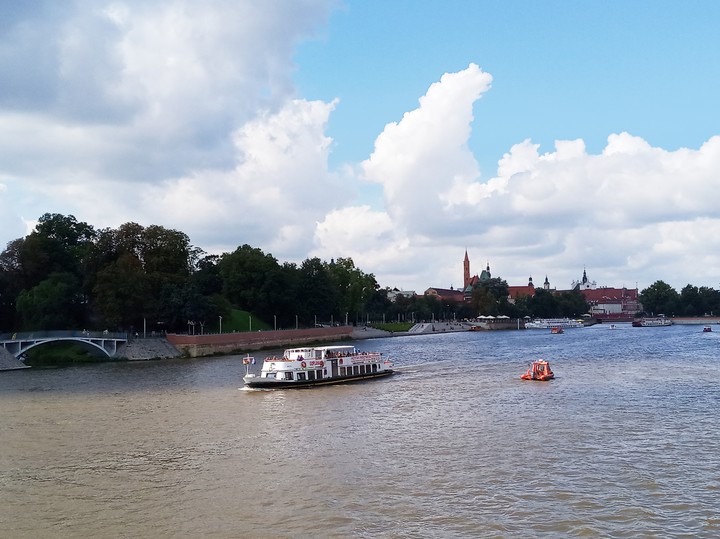 across the city