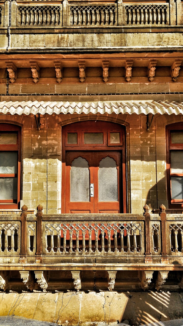 The brown door.