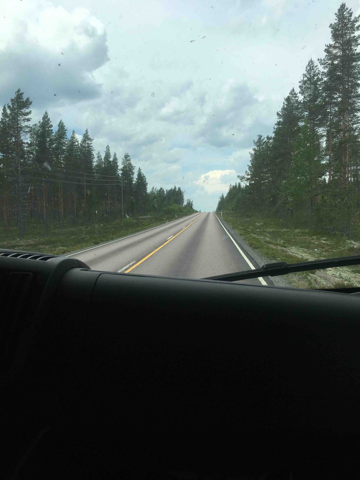 the road from a campervan