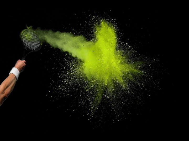 badminton with a yellow colour paint