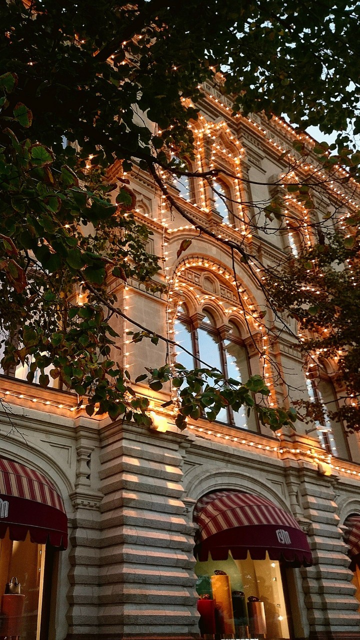 Moscow GUM in summer evening
