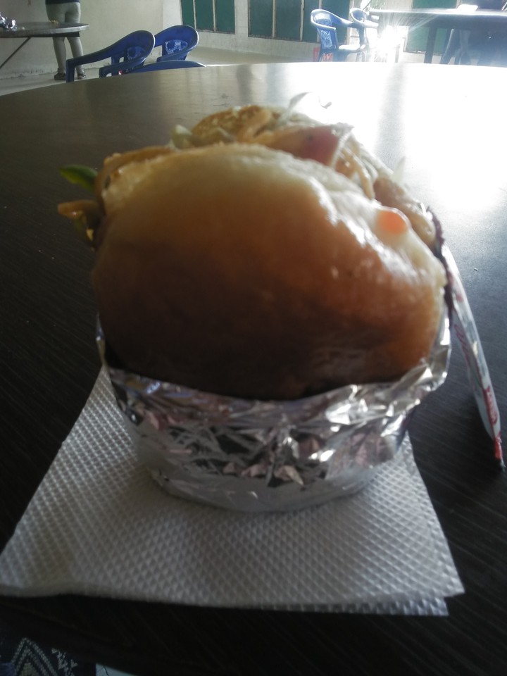 yummy.... burger....my click ...in college canteen