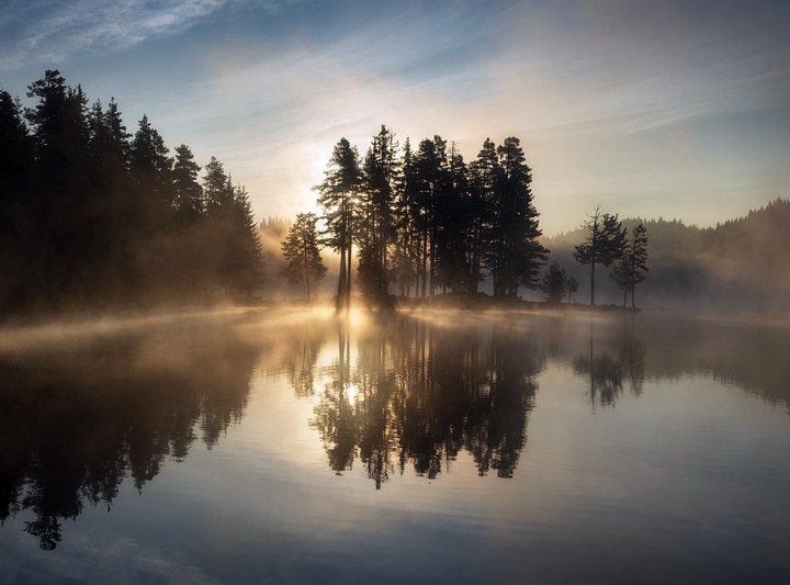 foggy lake