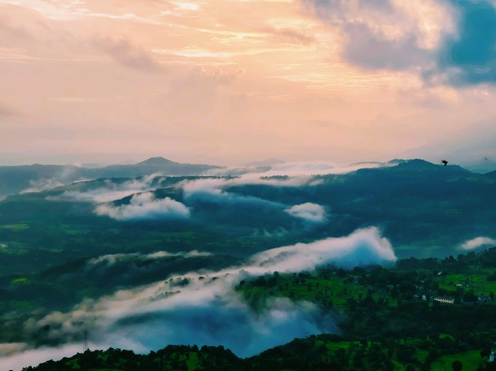 Clouds touching earth