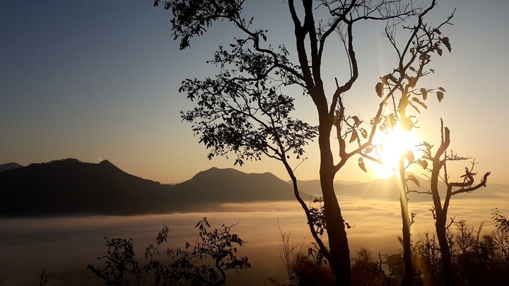 The sunrise. Phuthok Loei,Thailand.