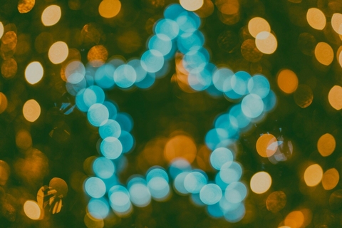 blue christmas star