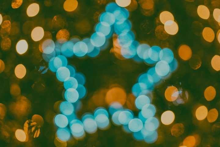 blue christmas star