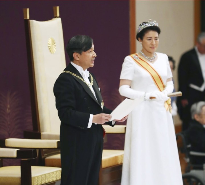 new Emperor and Empress ascend the throne