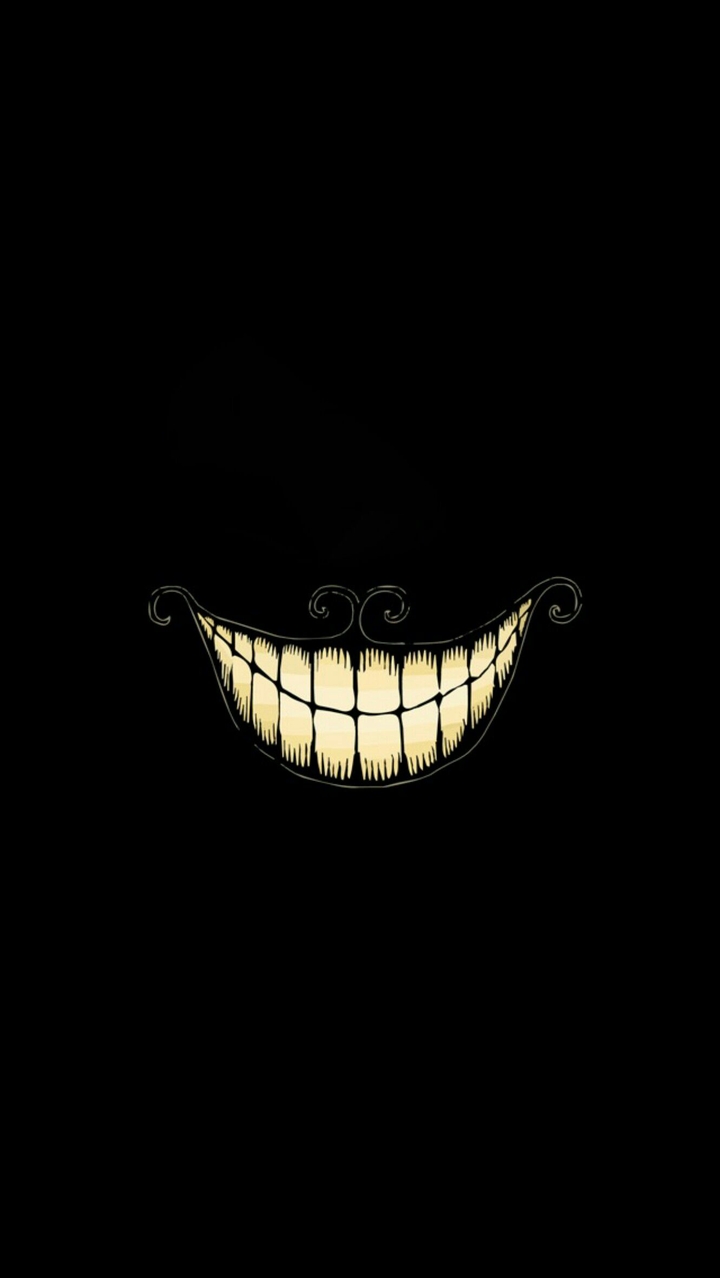 Black teeth smile minimalist wallpaper