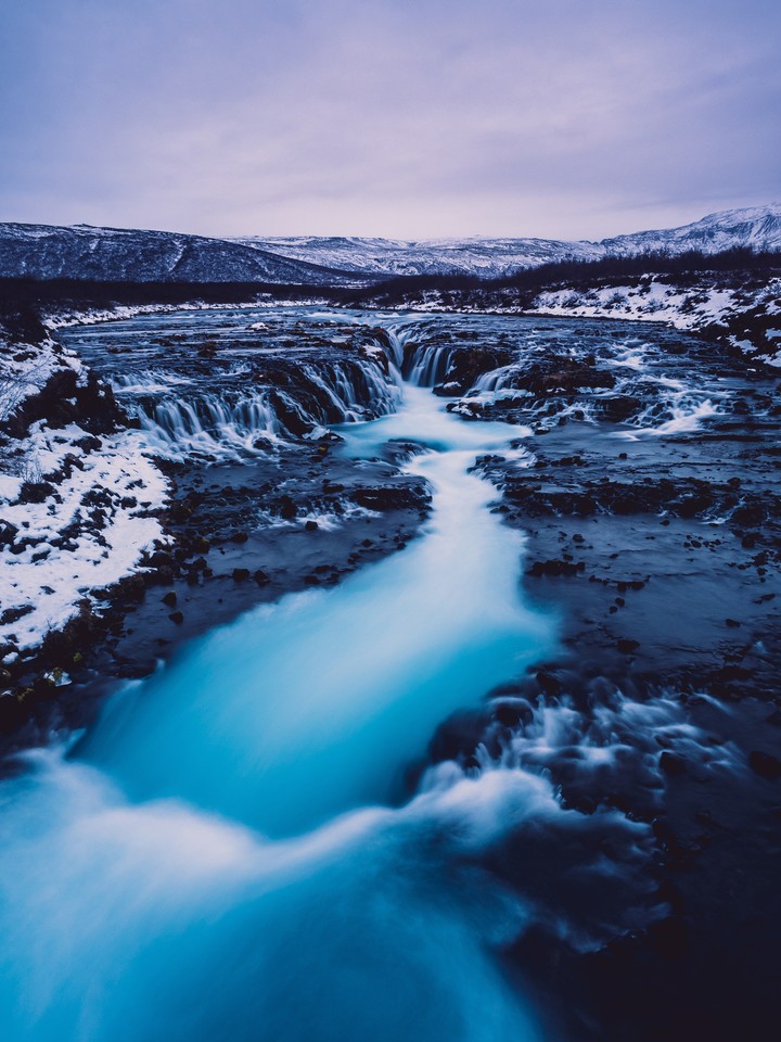 Waterfall Iceland Current Snow