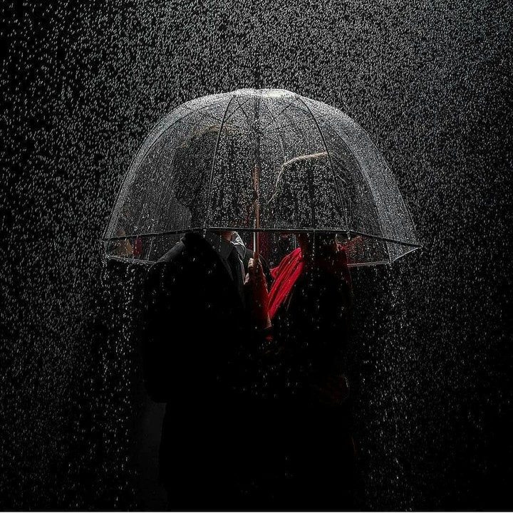under the umbrella