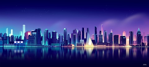 רקעים blue, skyline